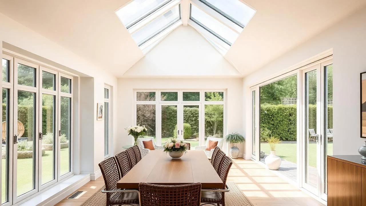 Bright single-storey rear exterior with open-plan kitchen and dining space in Paisley